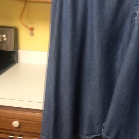 AnyBody Denim Blue V-Neck Relaxed Blouse - Picture 13 of 16